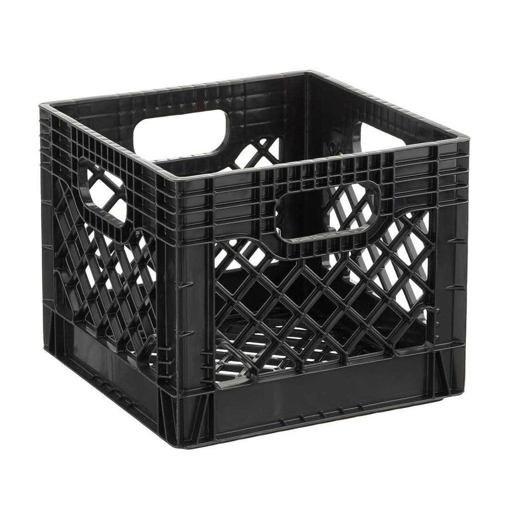 Juggernaut Storage 16qt Plastic Heavy-Duty Plastic Square Milk Crate