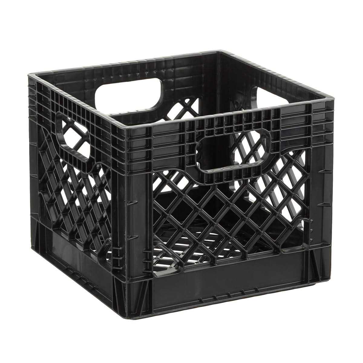Juggernaut Storage 16qt Plastic Heavy-Duty Plastic Square Milk Crate