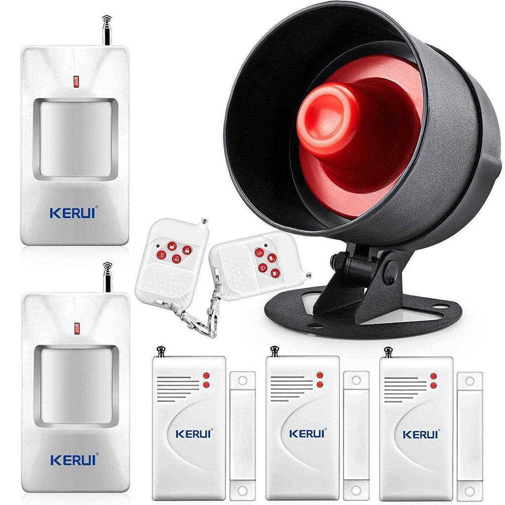 Kerui Upgraded Standalone Home Office Shop Security Alarm System Kit,Wireless Loud Indoor/Outdoor Weatherproof Siren Horn with Remote Control and