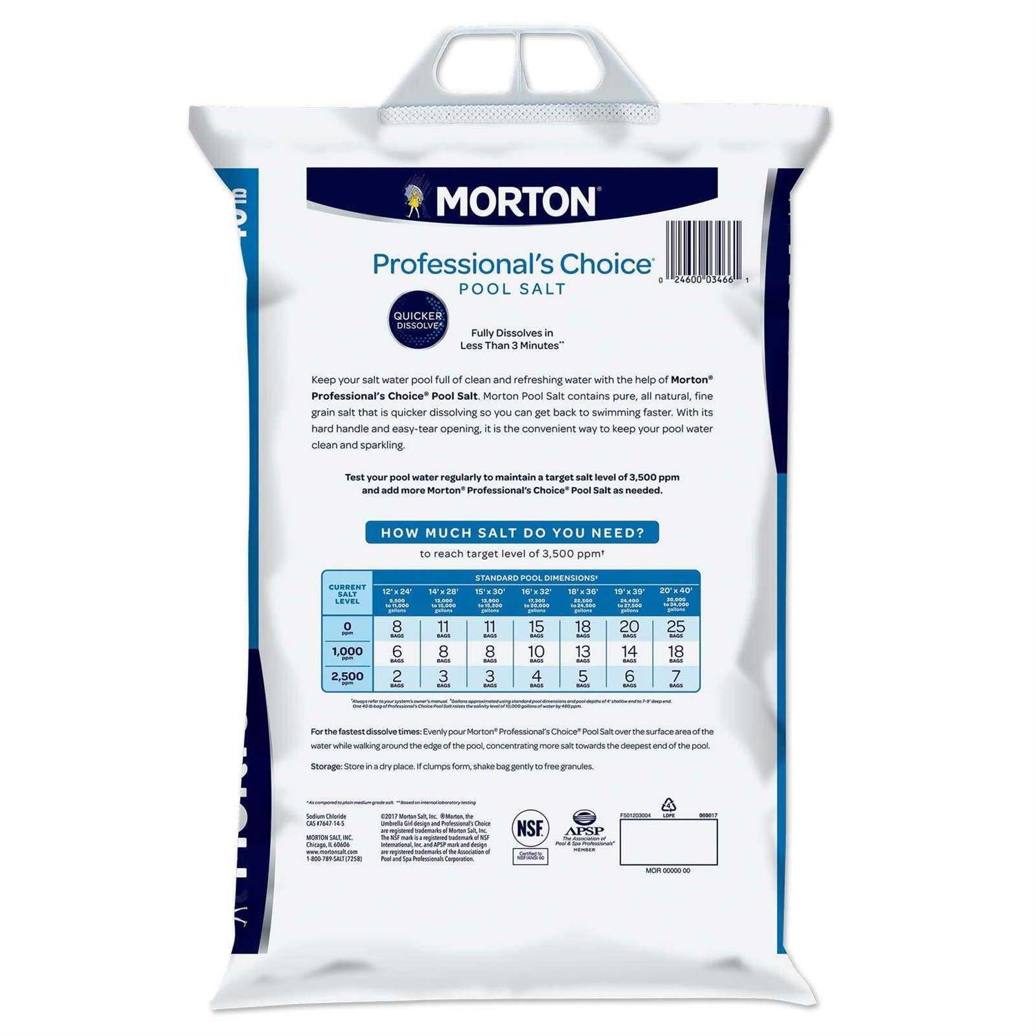 Morton 40 lb Professional’s Choice Pool Salt