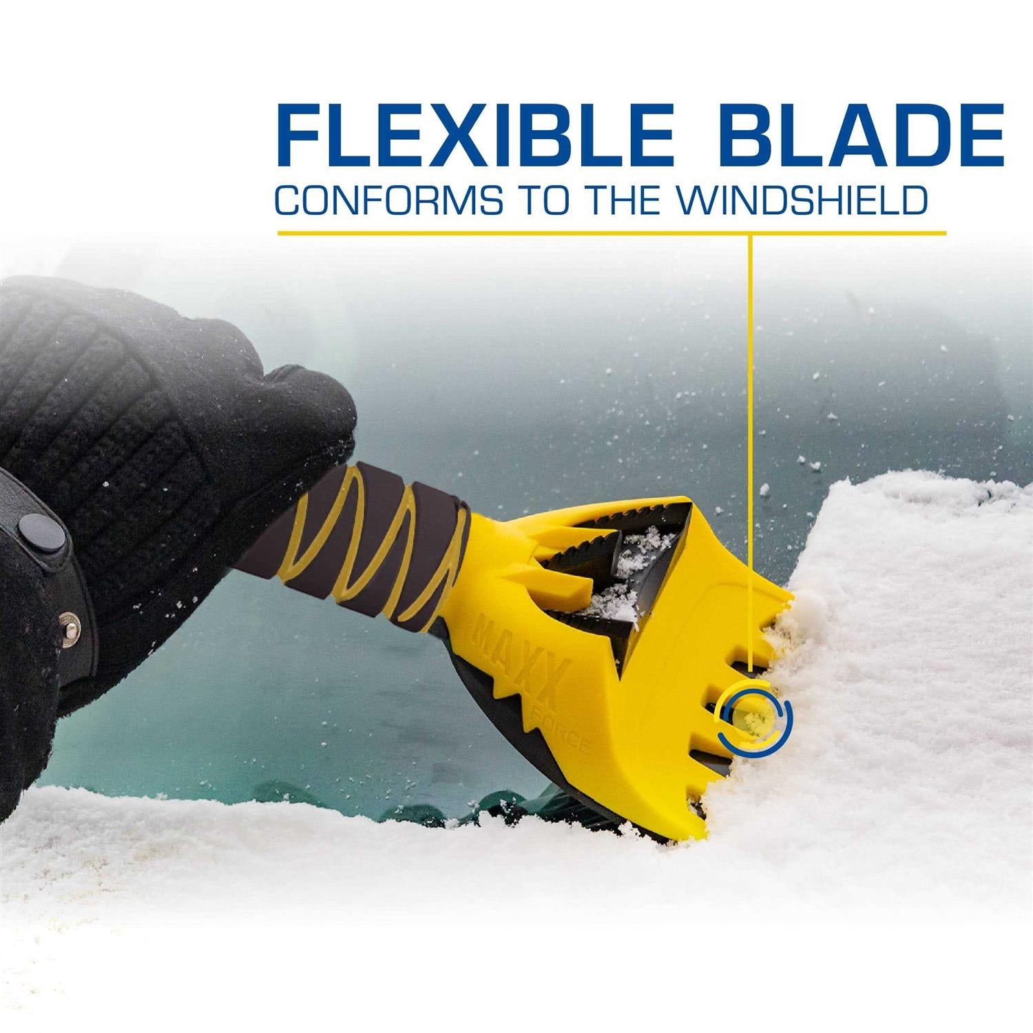 Rain-x 61 inch Extendable Car Snow Broom and Ice Scraper Tool, Black and