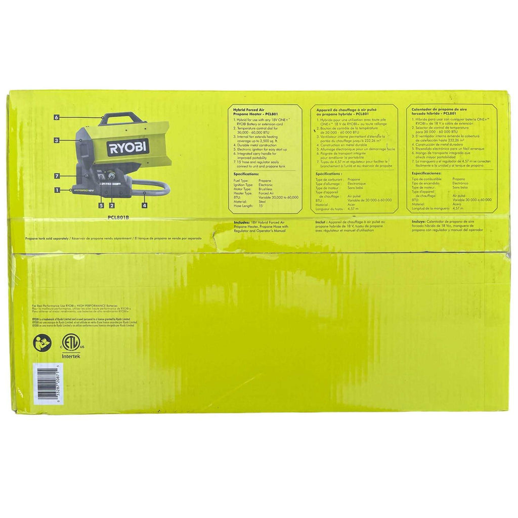 RYOBI ONE+ 18V Cordless Hybrid Forced Air Propane Heater