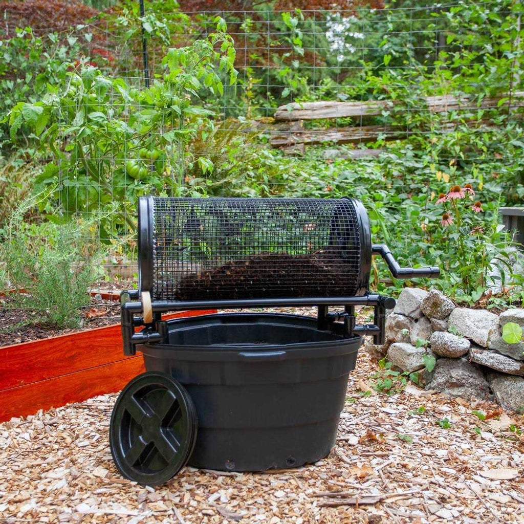 Earthkeeping Green Rolling Garden Sifter with 1/2 in. Heavy Duty Screen