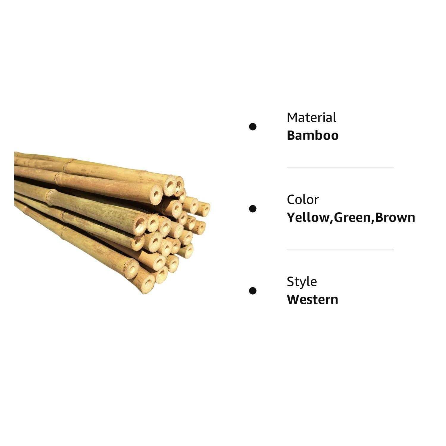 Dlh Western Natural Bamboo Poles Eco-Friendly Plant Support Garden Stakes Long