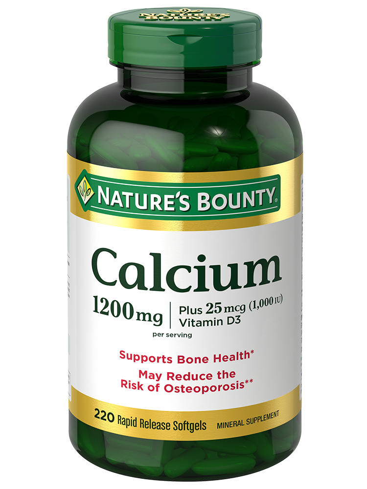 Nature's Bounty Calcium Plus Vitamin D3, 1,200 mg, 220 Softgels