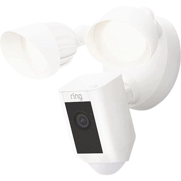 Ring Floodlight Cam Wire Plus Hardwired Indoor/Outdoor Security Camera, White