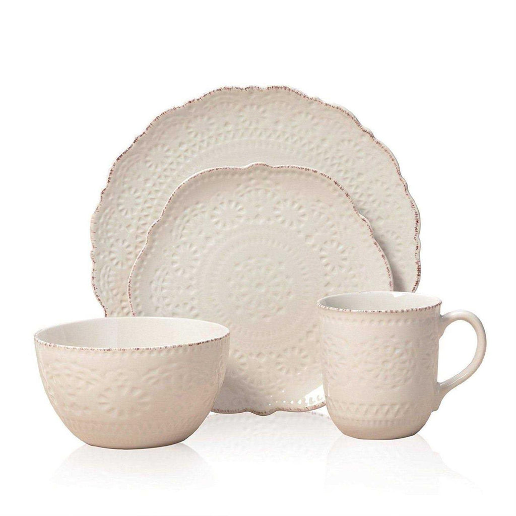 The Pioneer Woman Farmhouse Lace 12-Piece Dinnerware Set