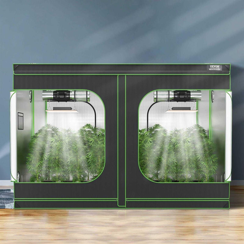 VEVOR Grow Tent High Reflective 2000D Mylar Hydroponic Growing Tent with Observation Window, Tool Bag and Floor Tray