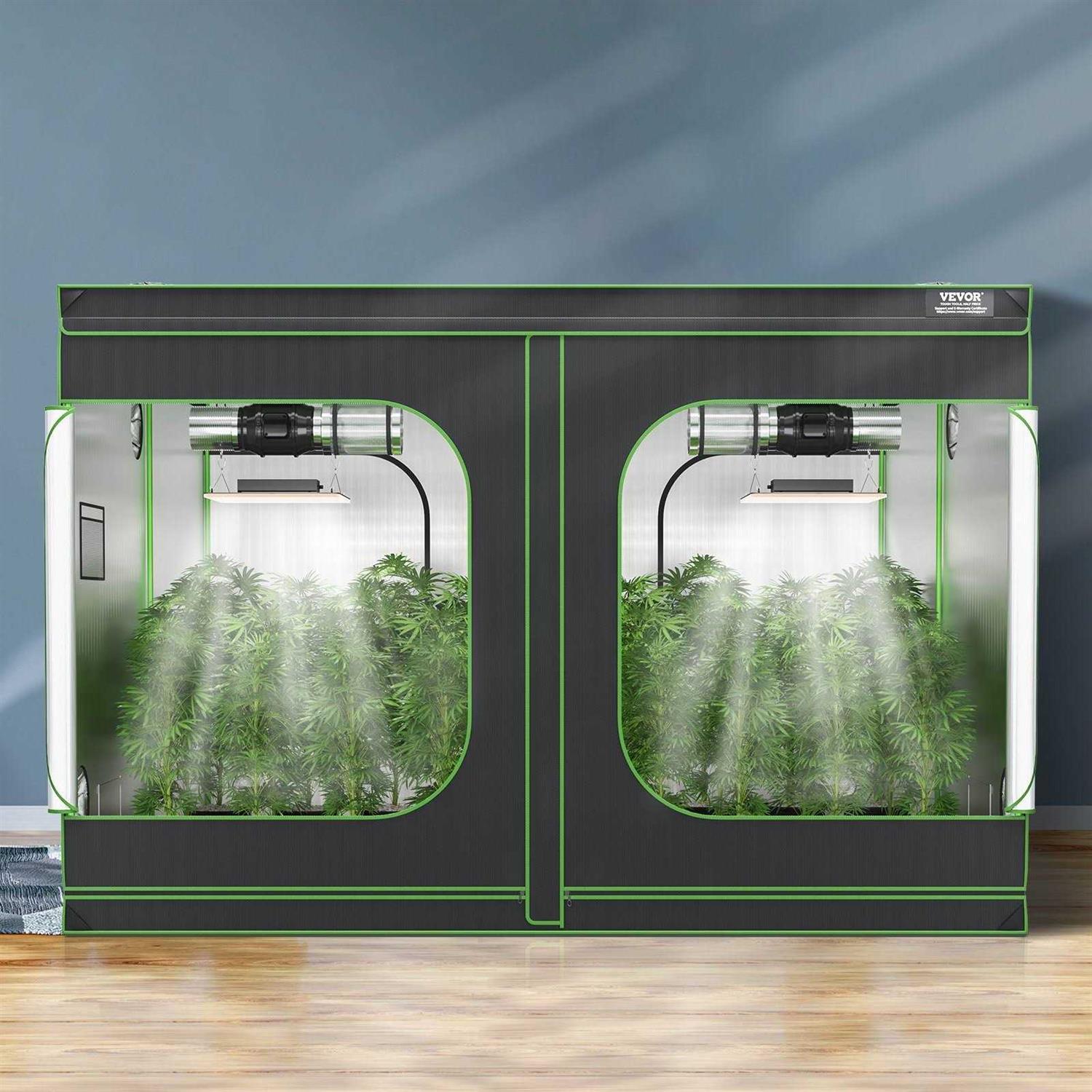 VEVOR Grow Tent High Reflective 2000D Mylar Hydroponic Growing Tent with Observation Window, Tool Bag and Floor Tray