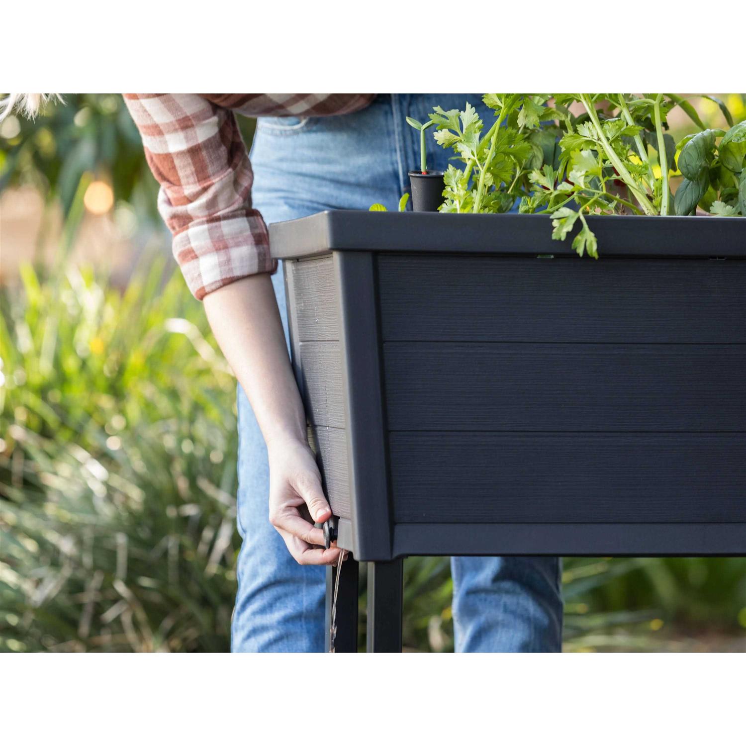 Keter 236157 Urban Bloomer Resin Elevated Planter Raised Garden Bed