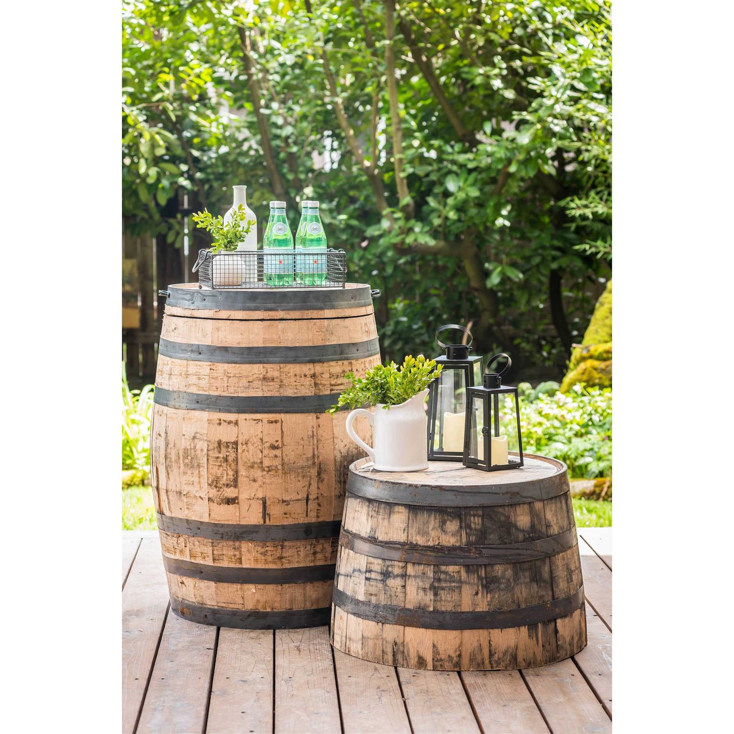 Real Wood Products Half Oak Barrel Planter
