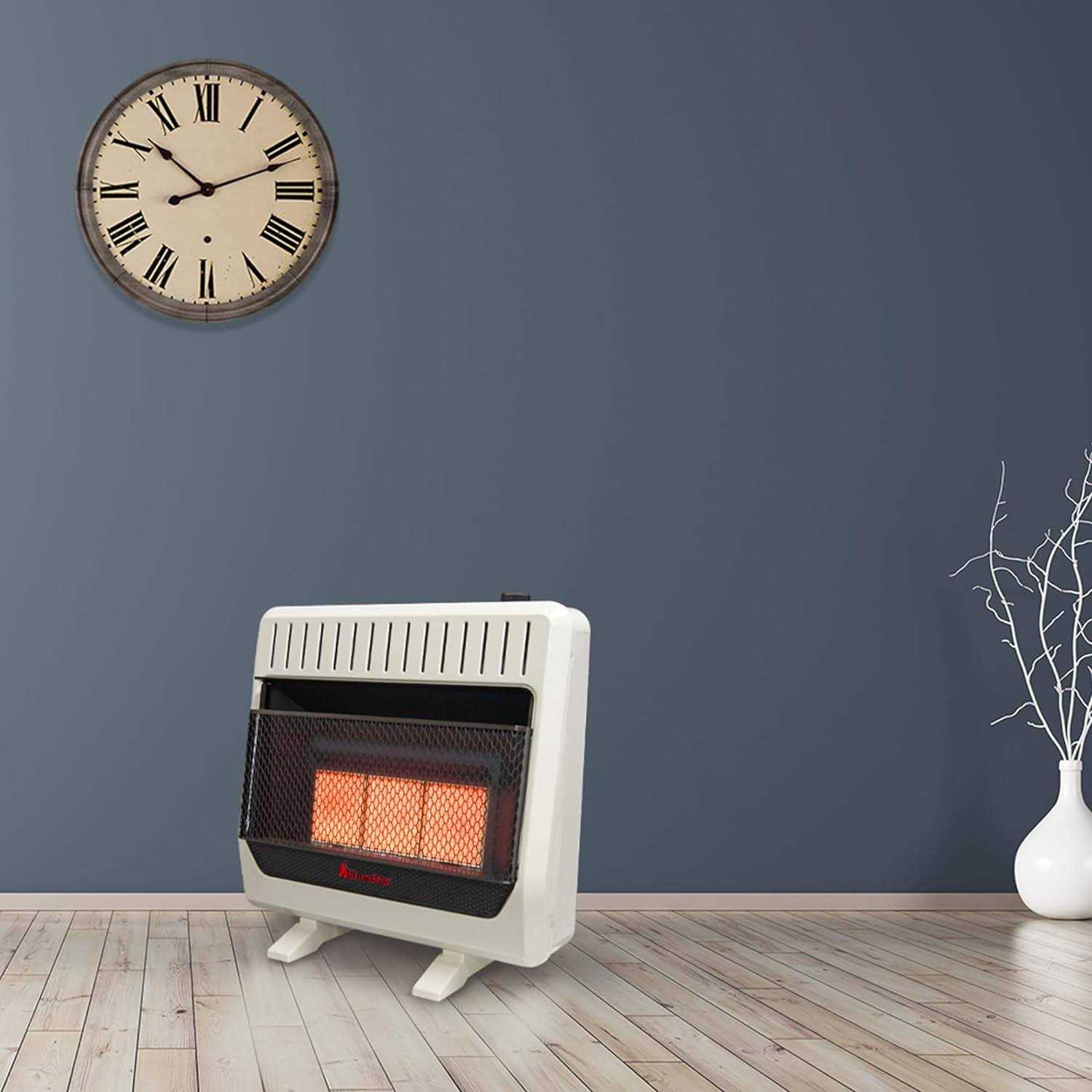 HearthSense 30,000 BTU, Ventless Dual Fuel Infrared Plaque Heater with Base and Blower