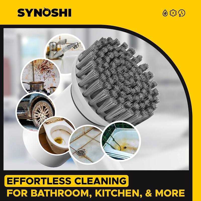 Synoshi Electric Spin Scrubber Power Brush with 3 Replaceable Heads