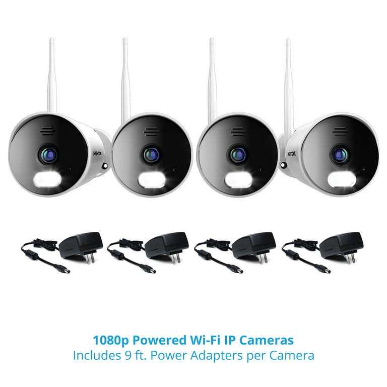 Night Owl 10 Channel 4K Wi-Fi NVR with 1TB Hard Drive and 4 Wi-Fi IP 1080p HD Spotlight Cameras
