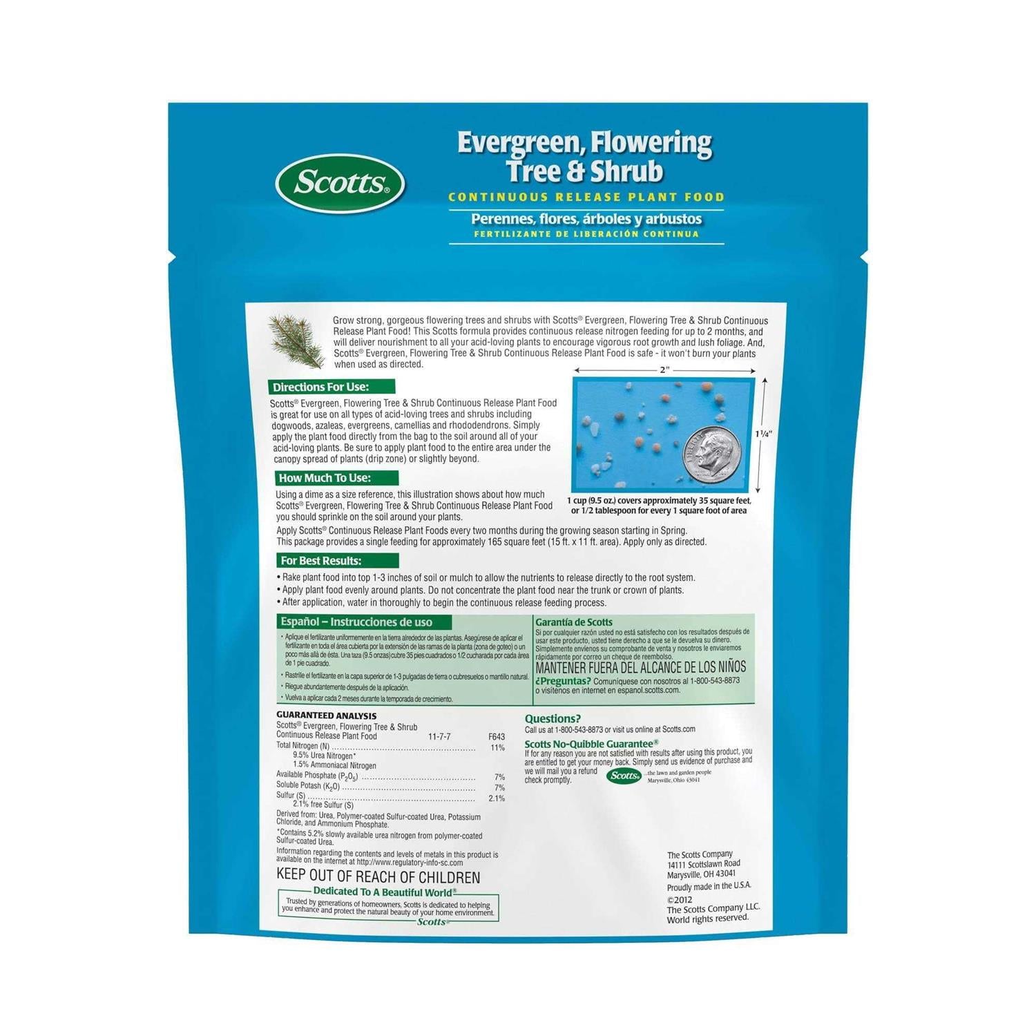 Scotts Evergreen Flowering Tree & Shrub Continuous Release Plant Food