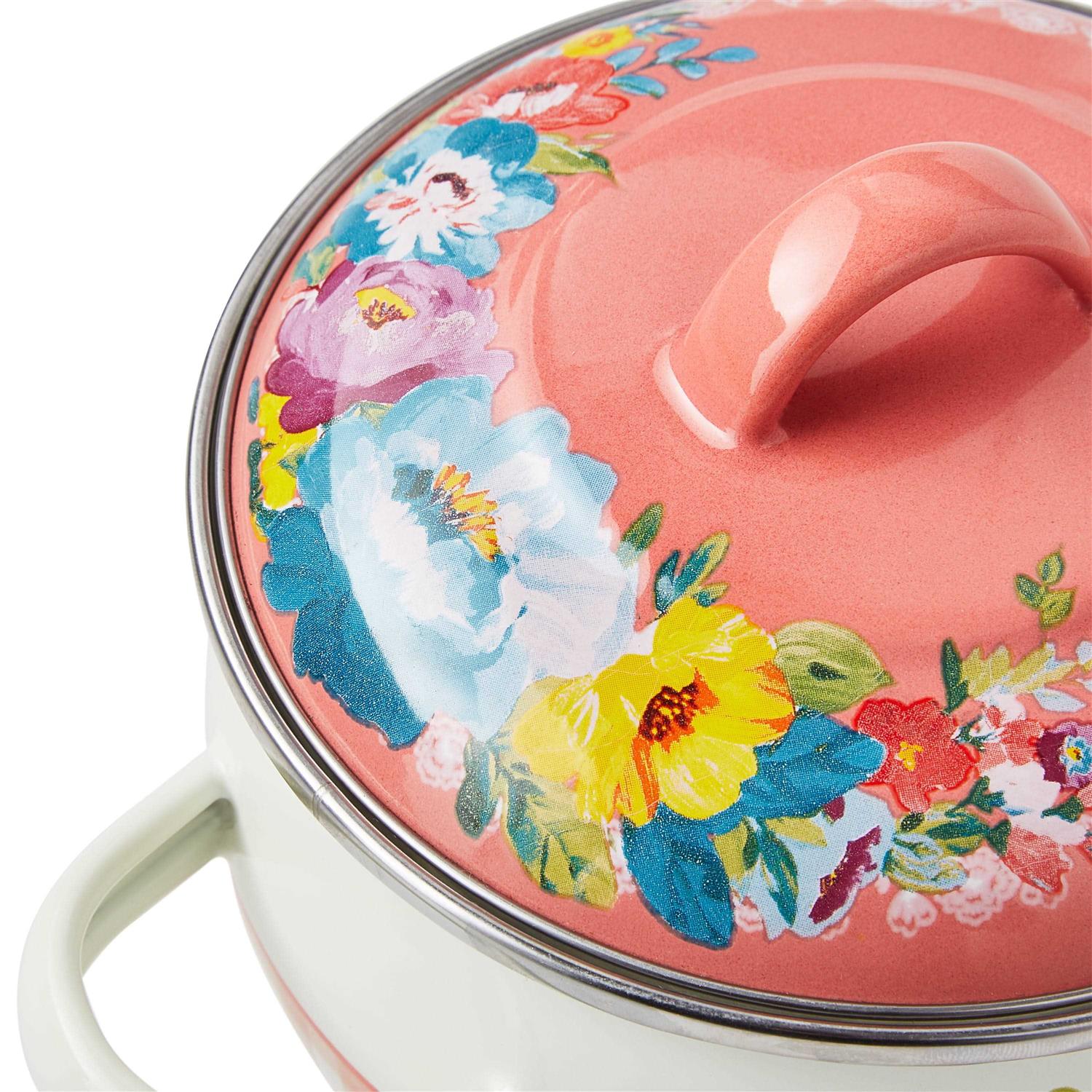 The Pioneer Woman Sweet Romance Enamel on Steel Mini Dutch Oven with Lid