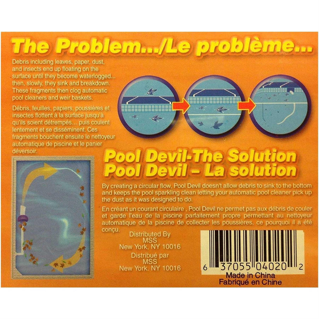 Pooldevil Pro Automatic Pool Surface Dirt and Leaf Skimmer Cleaner 100039