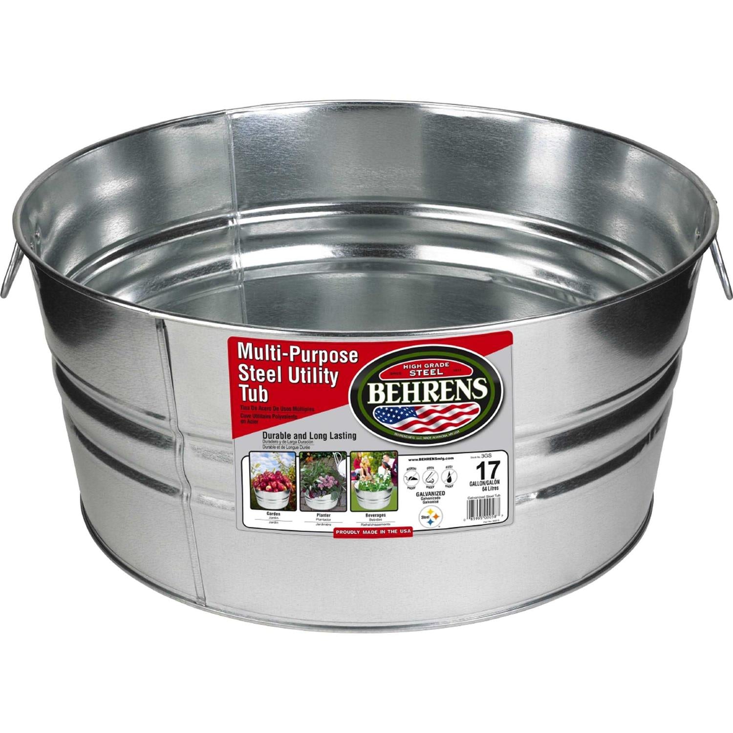 Behrens 17 gal Round Galvanized Steel Tub