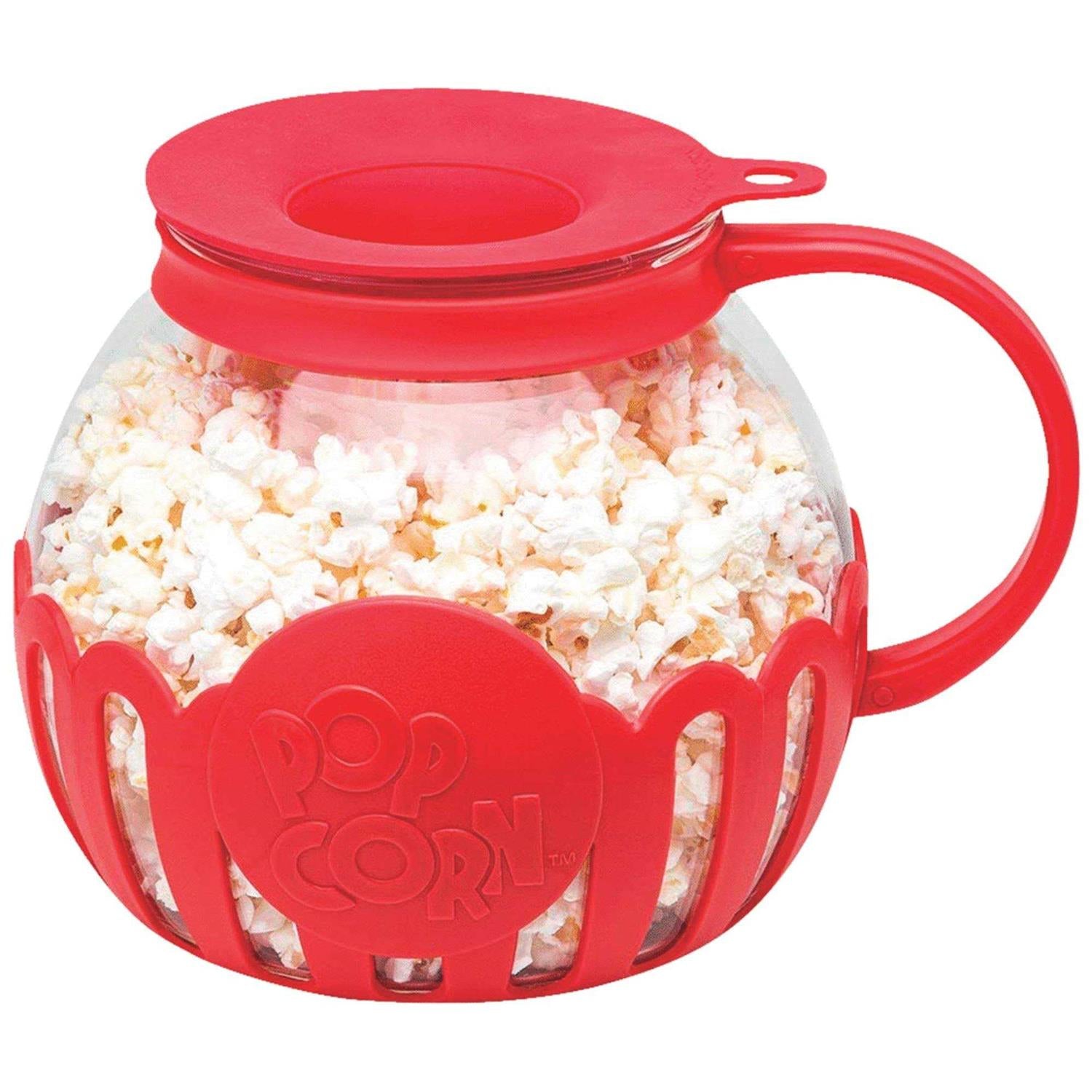 Ecolution Microwave Micro-Pop Popcorn Popper Glass 3-in-1 Lid