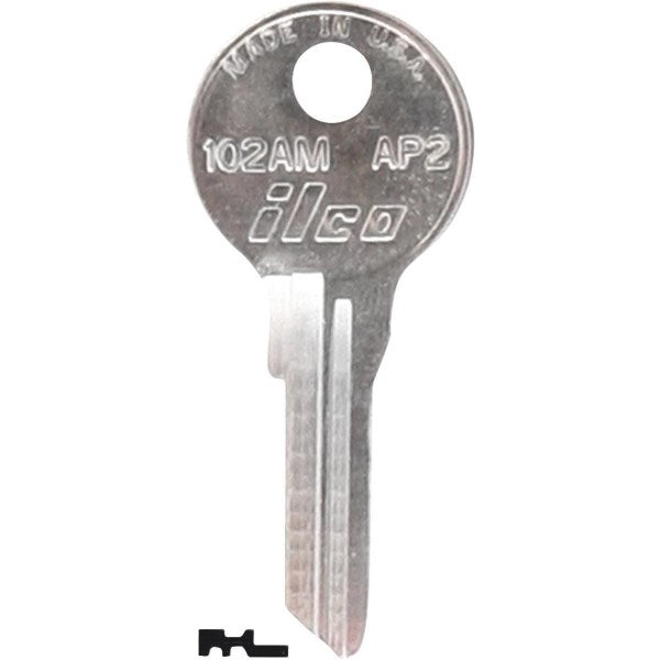 ILCO APS Nickel Plated File Cabinet Key, AP2/102AM (10-Pack)