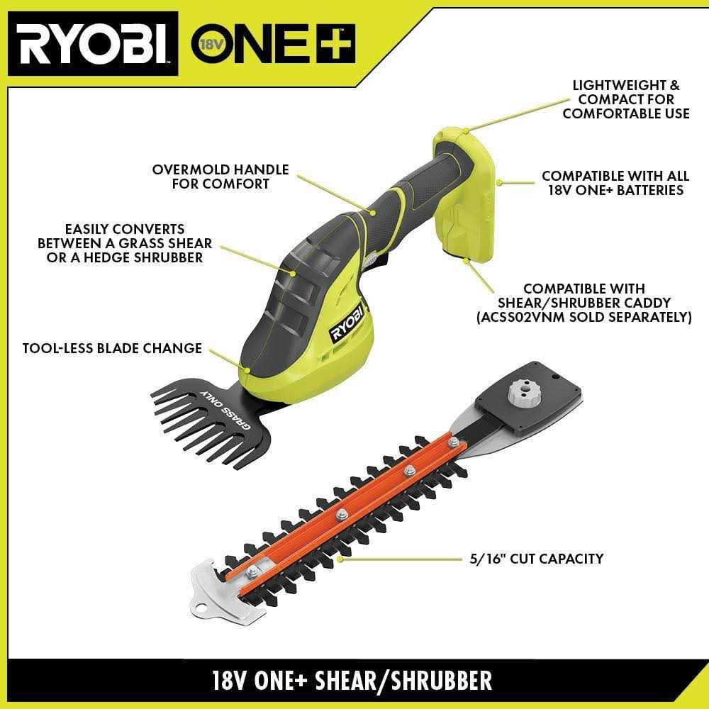 RYOBI ONE+ 18V Cordless Grass Shear and Shrubber Trimmer