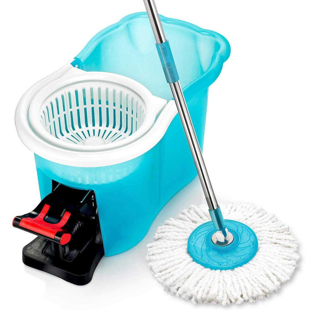 Telebrands Hurricane Spin Mop, White/Blue