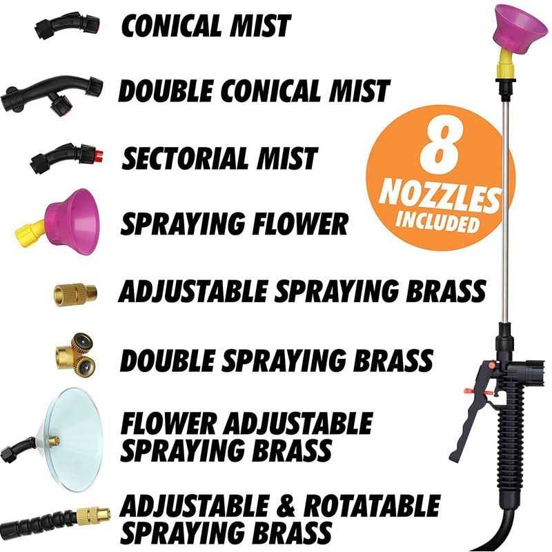 NPGLOBAL 4.2 Gallon Battery Backpack Sprayer 8 Nozzles
