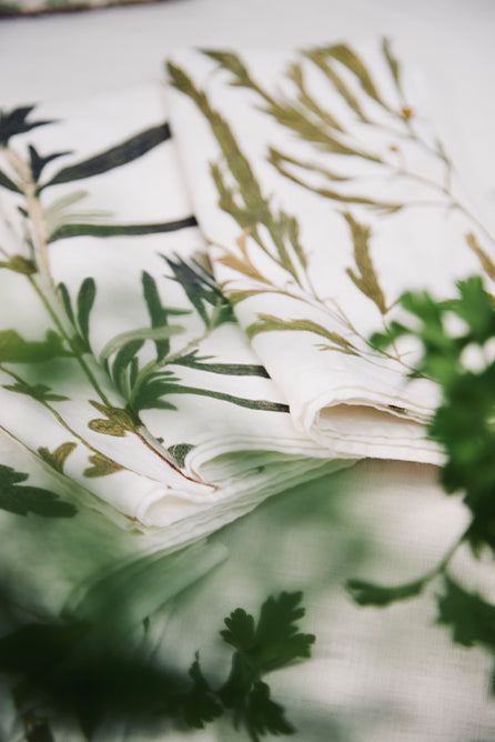 Set of 4 Botanical Herb Cloth Napkins (20 x 20 in)