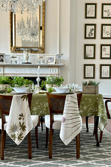 Set of 4 Botanical Herb Cloth Napkins (20 x 20 in)