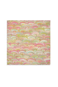Linen Napkin with Fan Pattern – Pink, Green & Yellow (20″ x 20″)