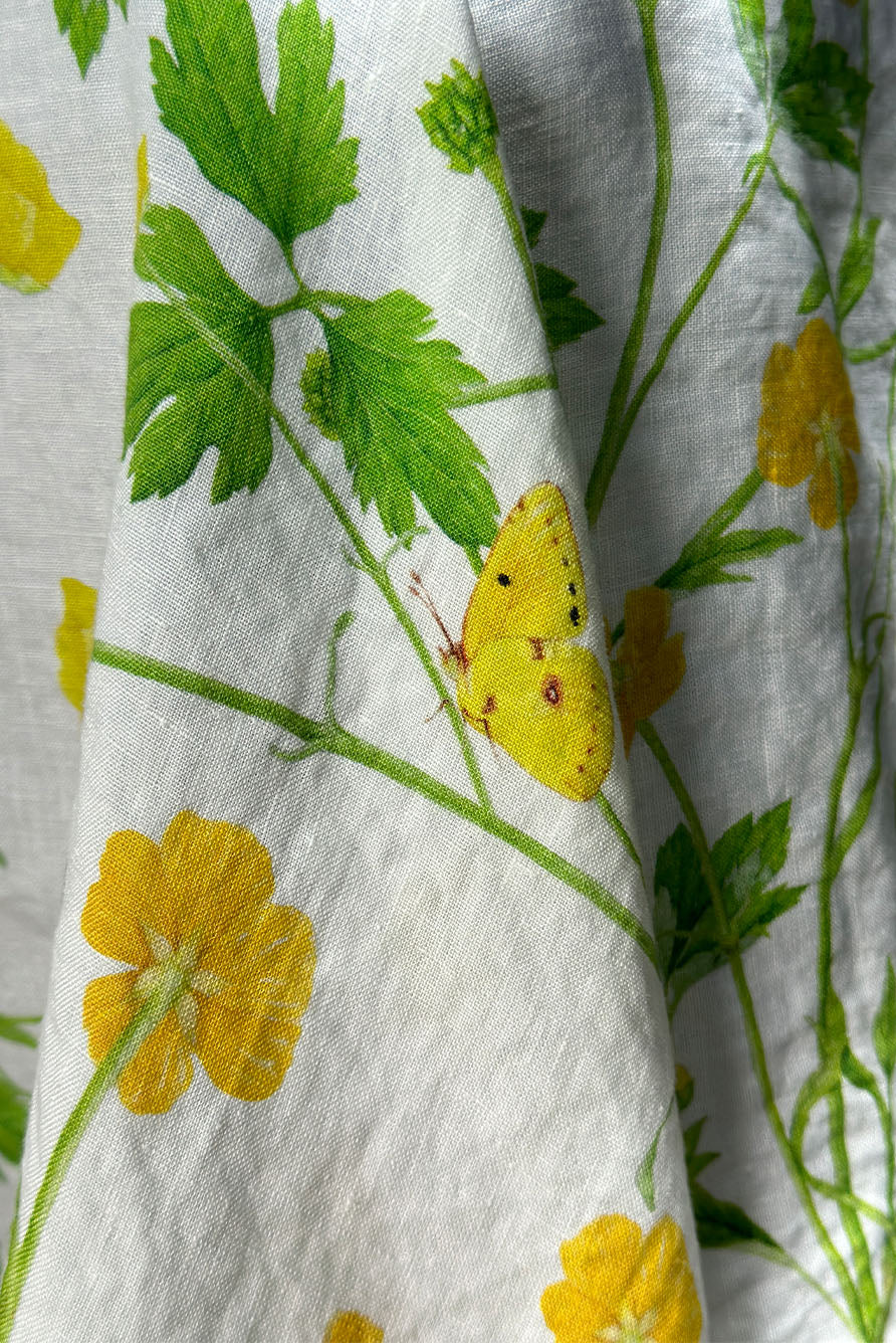 Pure Linen Square Cloth Napkin – 20 x 20 Inch, Soft Butter Yellow