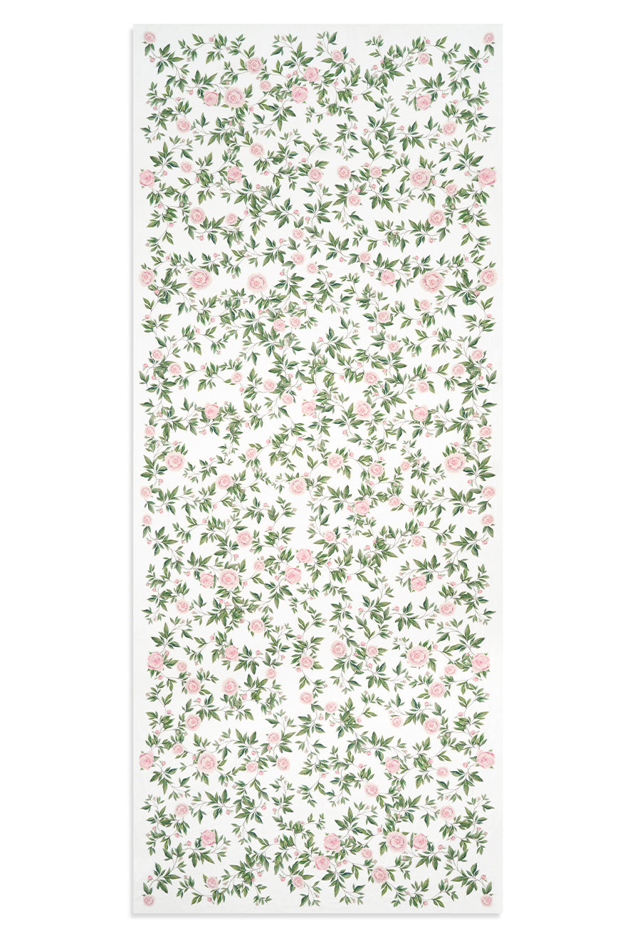 Floral Peony Pattern Rectangular Linen Tablecloth – Premium Breathable Fabric for Dining & Events