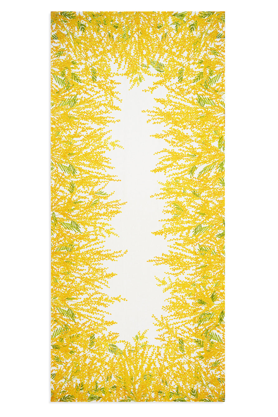 Rectangular Yellow Linen Tablecloth – Solid Color Textured Dining Cover