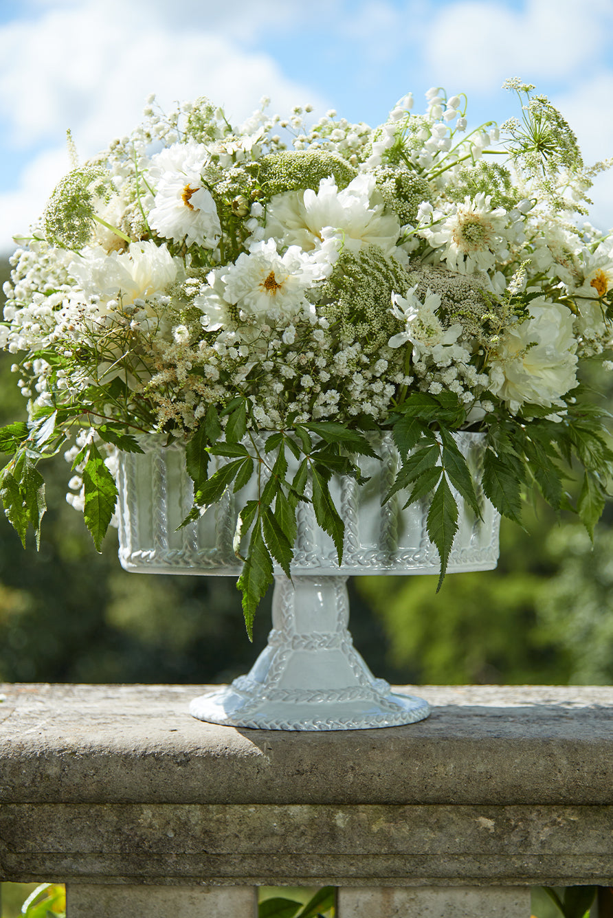 Elegant Lily of the Valley Embroidered Linen Tablecloth