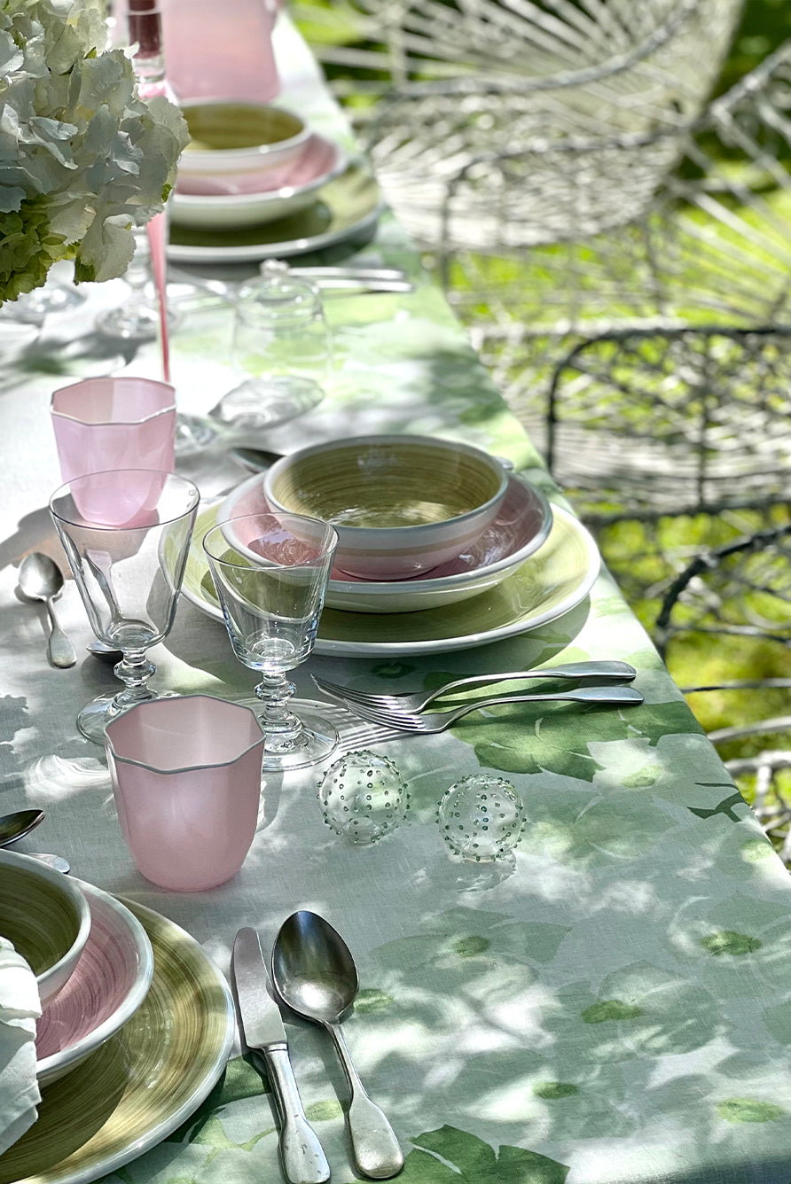 Green Rectangular Linen Tablecloth
