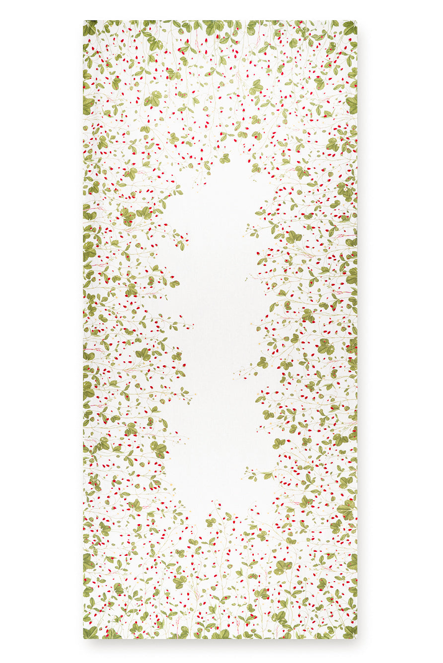 Wild Strawberry Pattern Linen Tablecloth – Premium European Flax Table Cover for Dining & Events